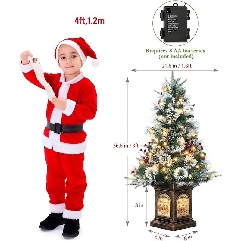 Christmas Tree with 78 Multi-Color Led Lights, 3 Ft Pre-Lit Artificial Christmas Decoration