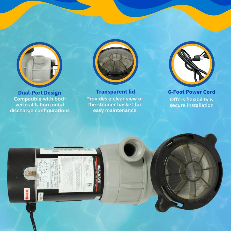 Blue Wave Tidal Wave Maxi II 1.0HP Above Ground Dual Speed Pool Pump