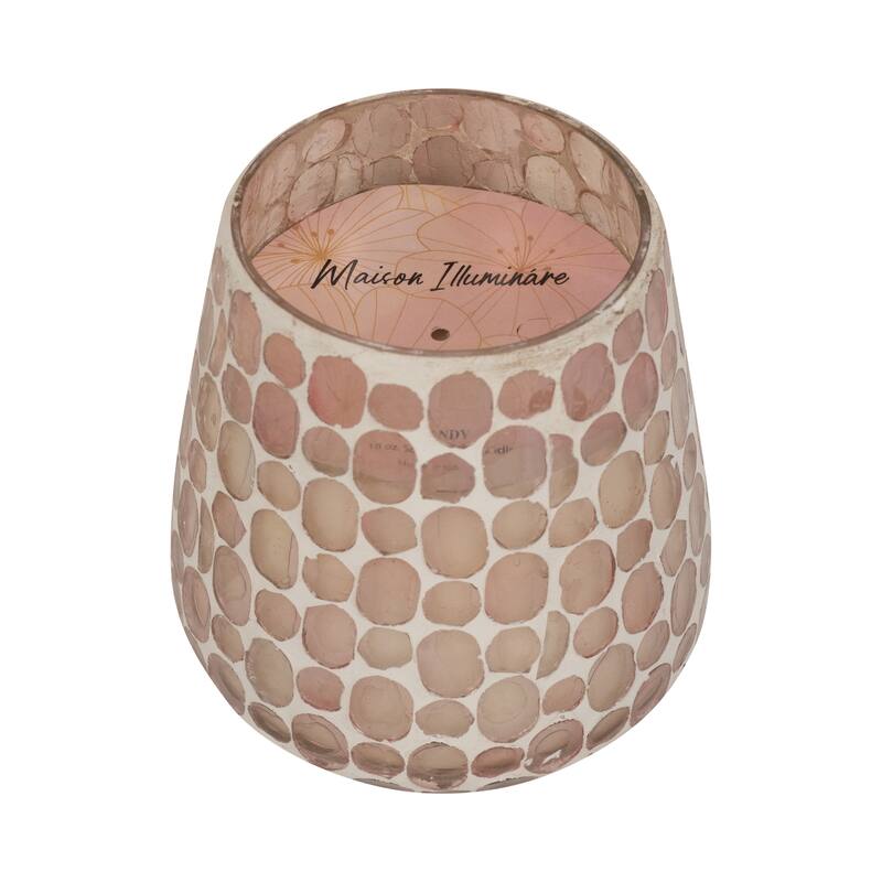Sagebrook Home Glass, 5" High 18 Oz Mosaic Scented Candle - 5" x 5" x 5"
