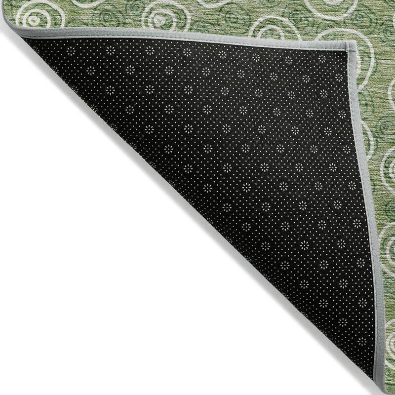 Machine Washable Indoor/ Outdoor Chantille Modern Bubbles Rug