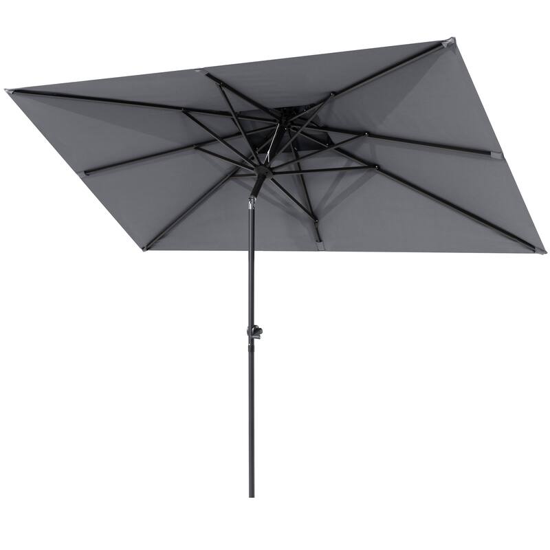 10 x 6.5 FT Rectangular Double Top Patio Market Umbrella with Tilt & Crank