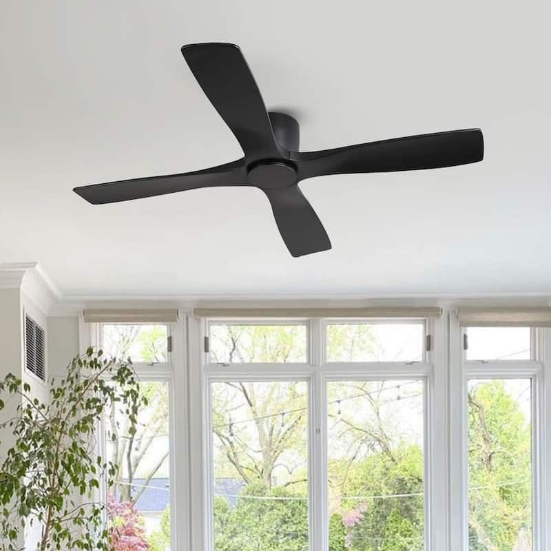 WINGBO 54" DC Flush Mount Ceiling Fan with Remote