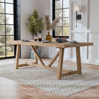 Furniture of America Rockinwel Modern Natural Oak 84-inch Wood Dining Table