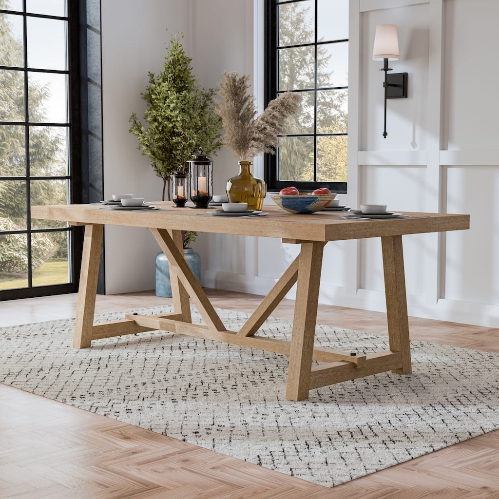 Furniture of America Rockinwel Modern Natural Oak 84-inch Wood Dining Table