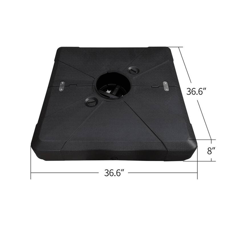 PURPLE LEAF 12 ft Double Top Solar powered LED Round Patio Cantilever Umbrella with Base