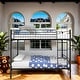 preview thumbnail 1 of 17, Twin Over Twin Metal Bunk/Loft Bed Frame, Frame Bed, No Noise Black