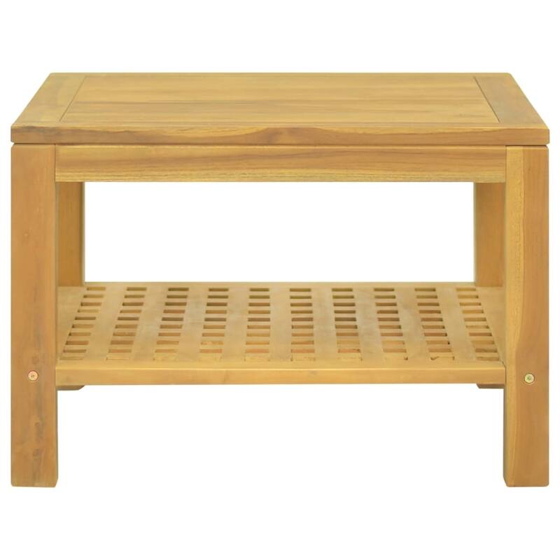 vidaXL Coffee Table 23.6"x23.6"x15.7" Solid Wood Teak