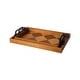 preview thumbnail 12 of 13, Glitzhome 2-Piece 18"/21"L Fall Wooden Geometric Carved Serving Trays with Metal Handles