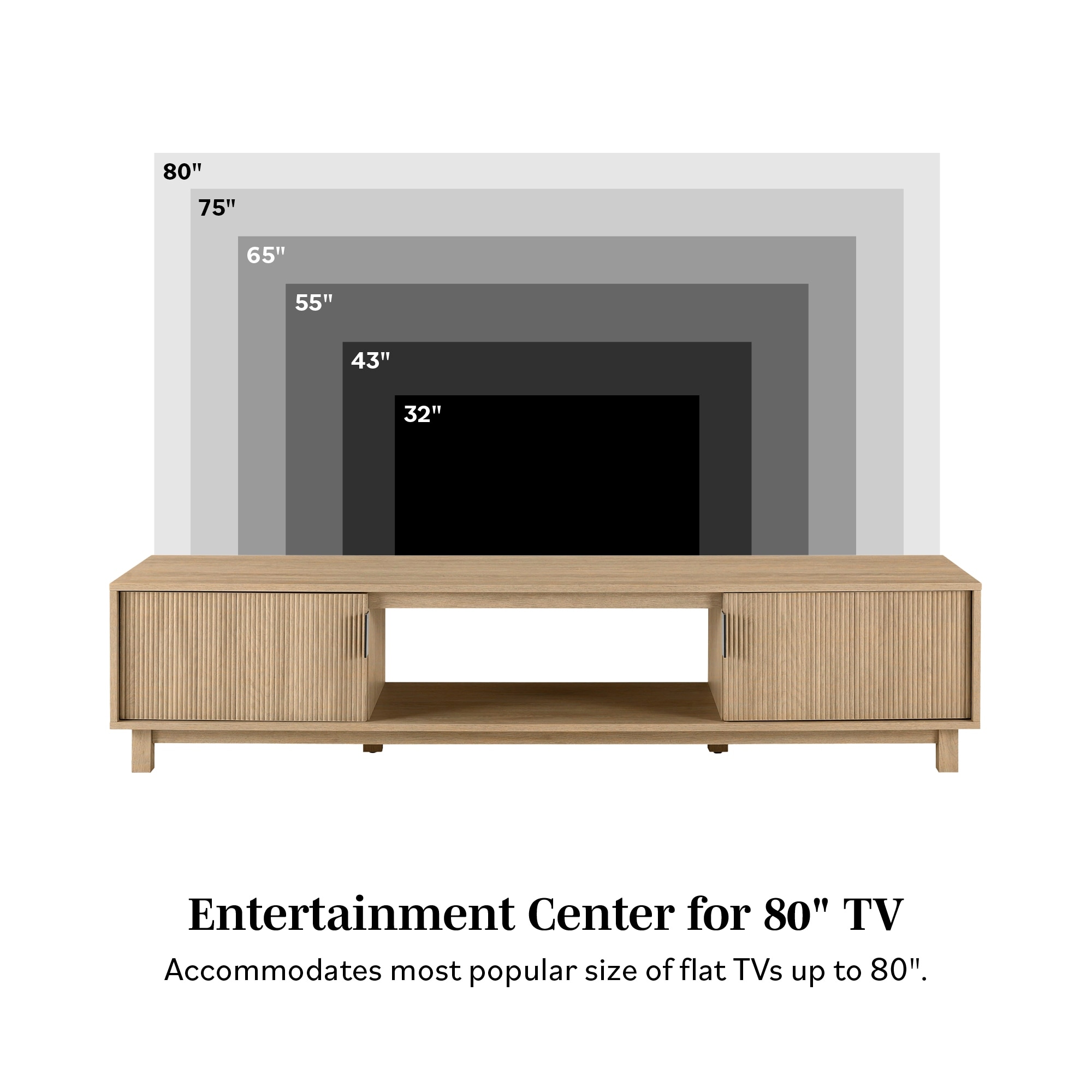 Middlebrook Designs Modern 70-inch Fluted-Door TV Stand