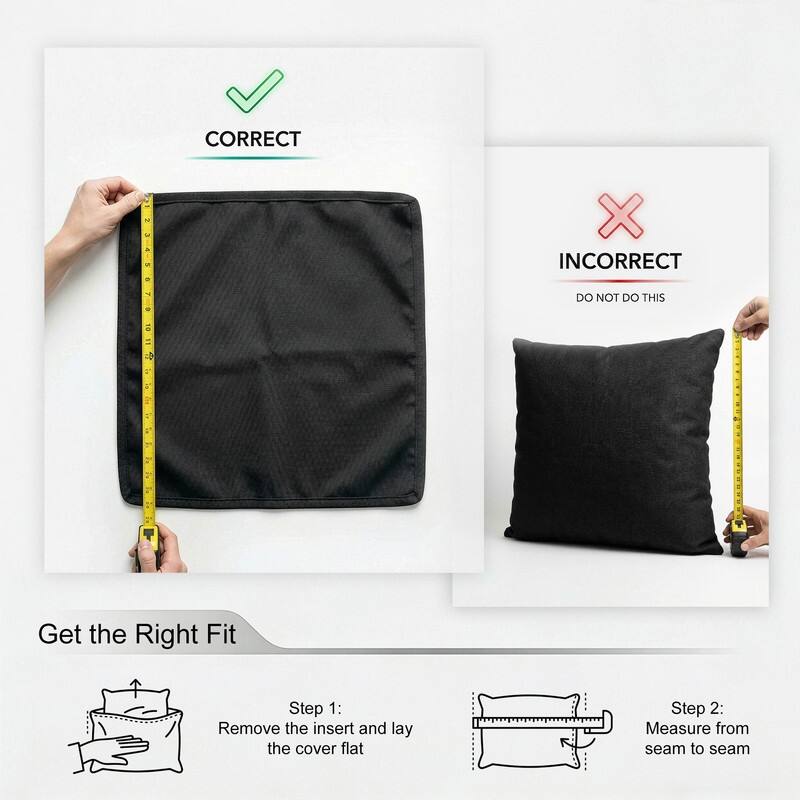 FINCATI Outdoor Cushion Cover Replacement Slipcover, Patio Seat Cover Available in Sizes 25.6" × 25.6"/ 27" × 27" (COVER ONLY!)