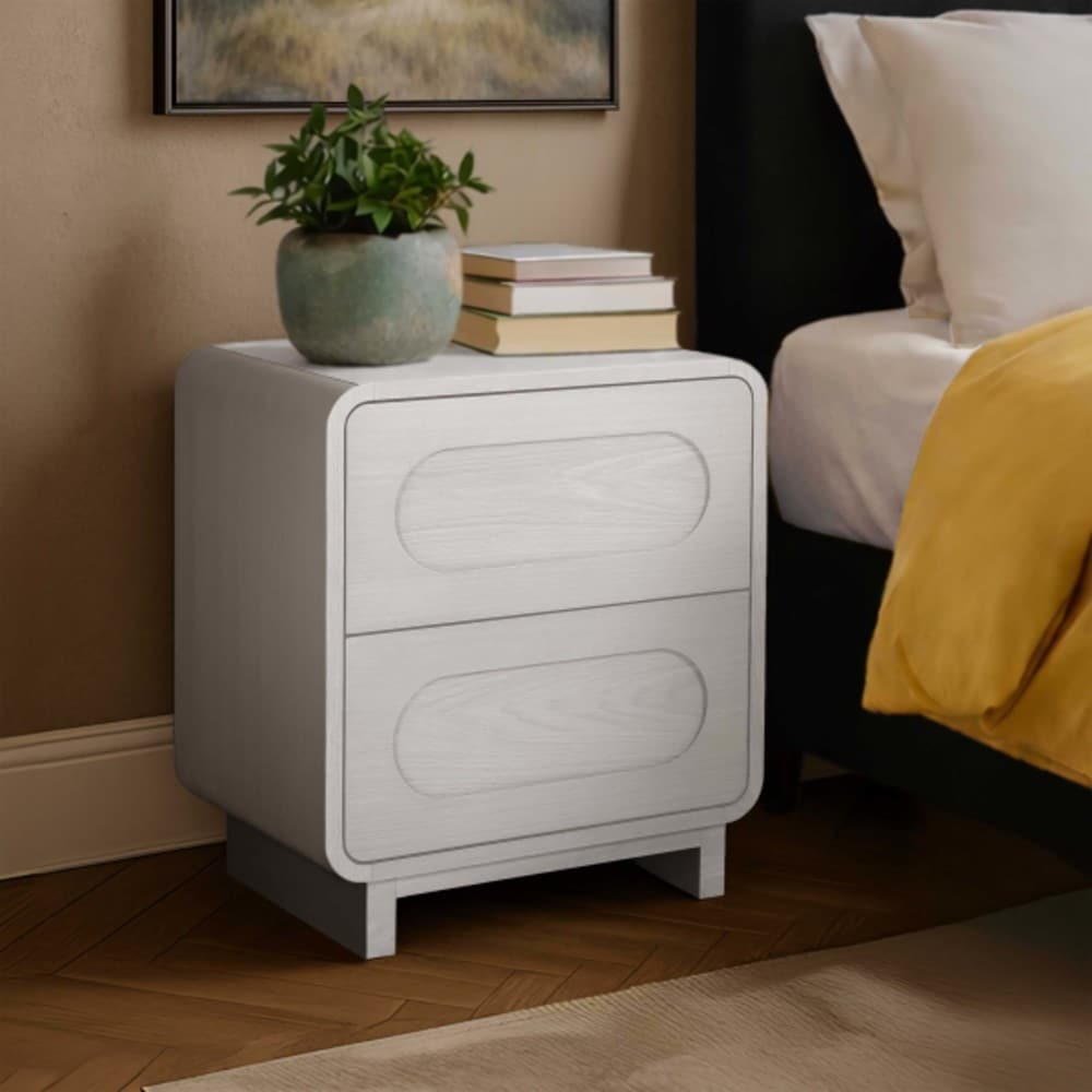 20 inch Wide 2-Drawer Wood Nightstand with Soft-Close Drawers