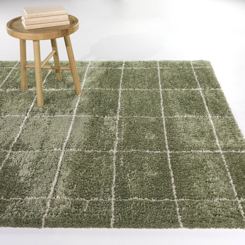 Maestas Modern Geometric Area Rug - 5'3" x 7' - Green - Rectangle