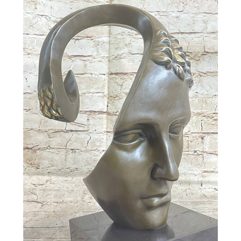 Abstract Metal Face Art Sculpture Bronze By Salvador Dali Home Decoration