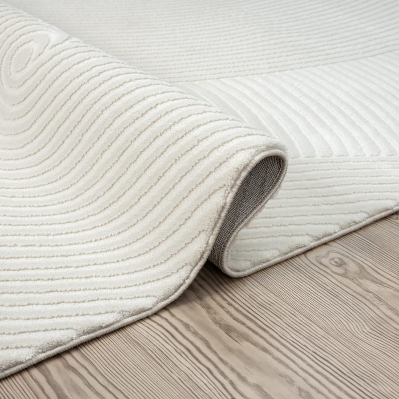 Abani Neutral NTL130 Zen Reiki Circles Area rug