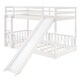 preview thumbnail 3 of 25, Twin over Twin Wood Bunk Bed with Convertible Ladder and Slide