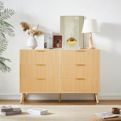 Modern Stylish Double Dressing Drawers with 6 Drawers, for Children Room Living Room Entry and Hallway