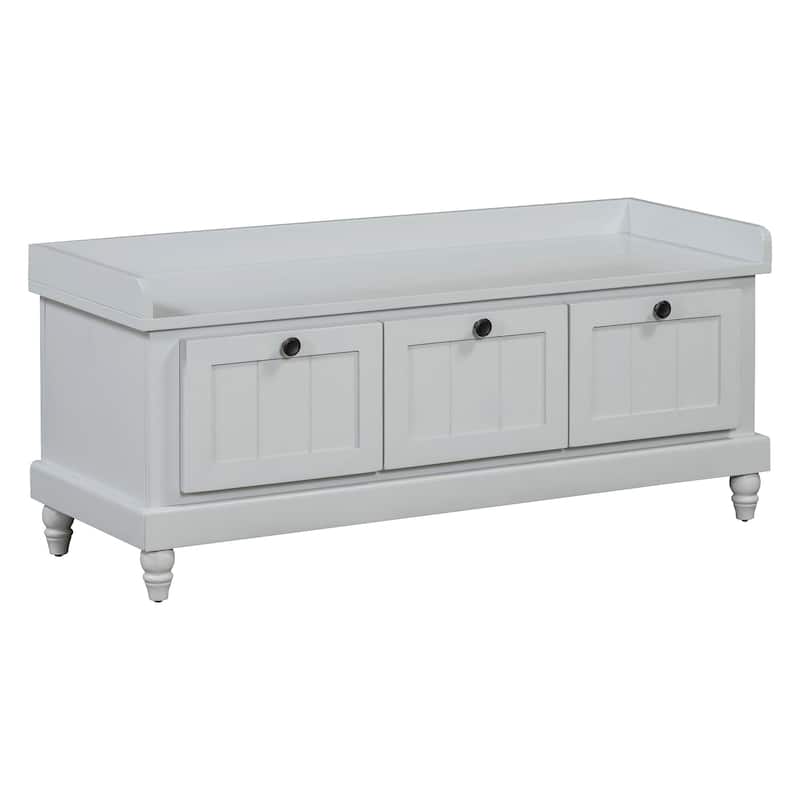 Shoe Bench with Lift Top Cushion Seat & Hidden Space, Entryway Shoe Storage Bench with 3 Drawers, Bedroom End of Bed Bench