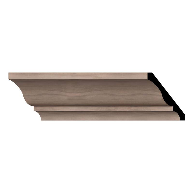 WM48: 3-1/3-in H x 2-2/3-in P x 4-1/4-in F x 96-in L Americraft Solid Hardwood Stain Grade Crown Moulding - Walnut