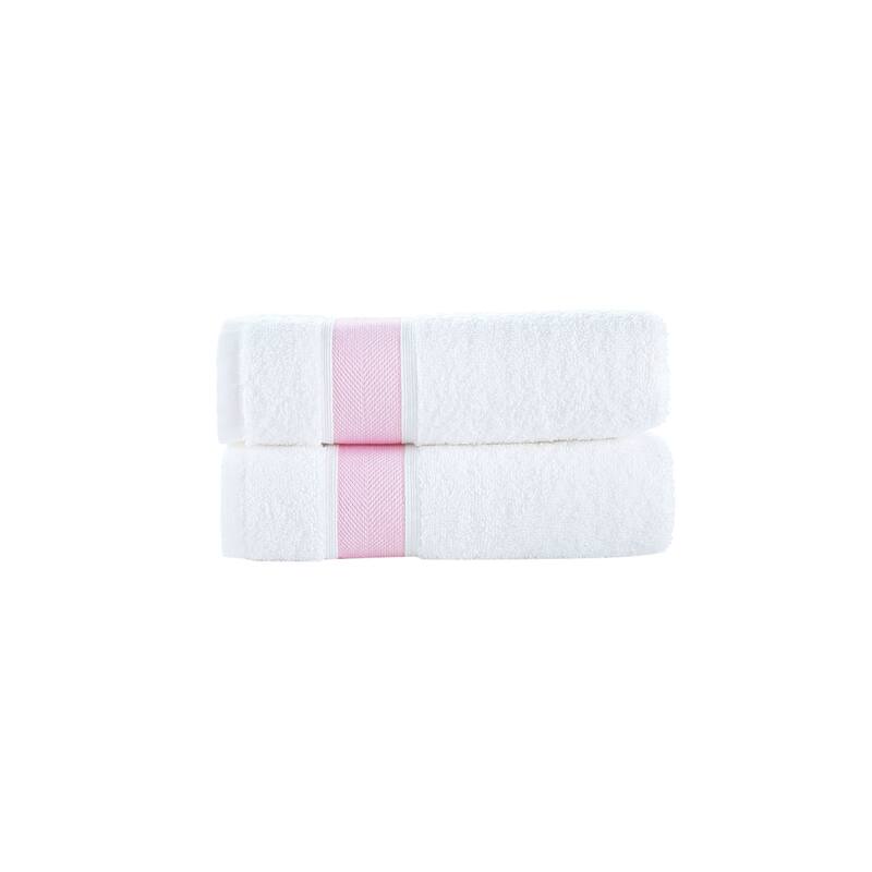 Brooks Brothers Ottoman Rolls 2 pcs Hand Towels - Pink