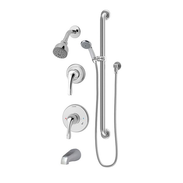 Symmons 9606-PLR-1.5-TRM Origins Tub and Shower Trim Package with Single Function Shower Head with Double Lever Handle - No
