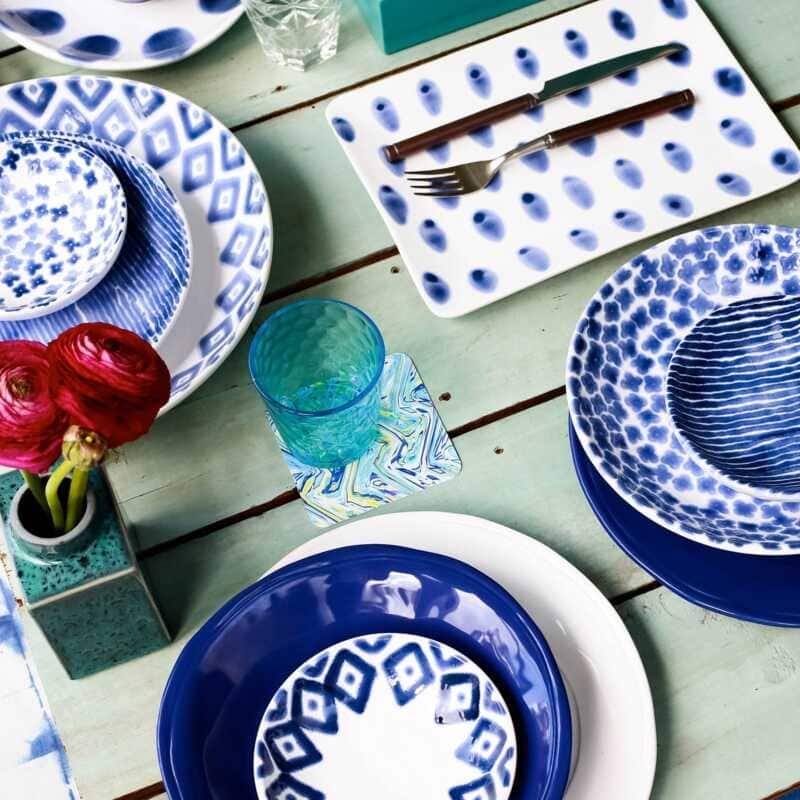 viva by VIETRI Santorini Dot Small Rectangular Platter