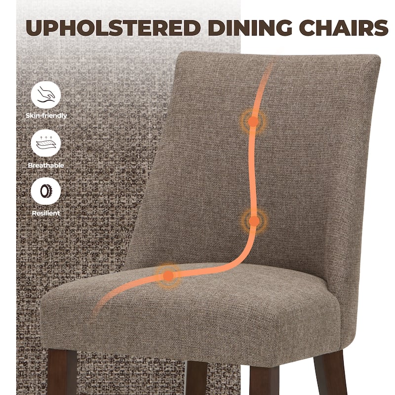 RENEWLINE Contemporary Dining Chair（Set of 2/4/6 - Upholstered Backrest & Wood Frame