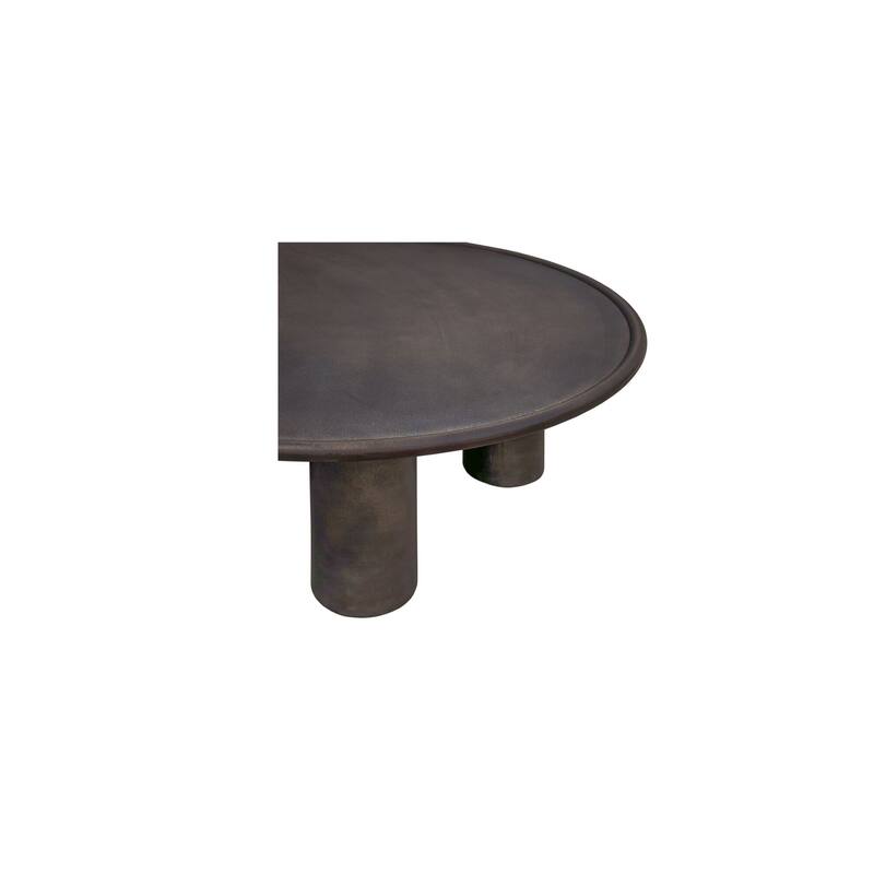 NADAAL STUDIOS Jossan Outdoor Coffee Table, Round Cast Aluminum, Large, Deep Bronze