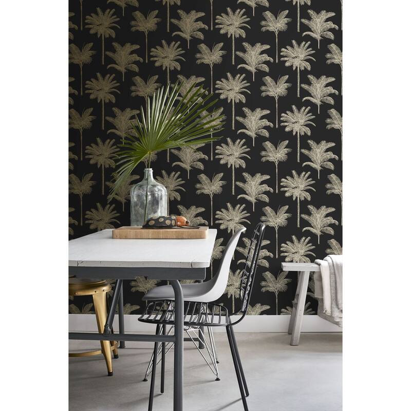 ESTA Home Taj Black Palm Trees Wallpaper