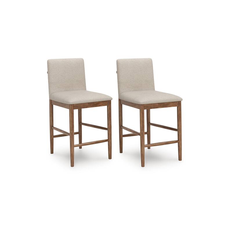 Signature Design by Ashley Isanti Beige/Brown Counter Height Bar Stool (Set of 2) - 19"W x 23"D x 39"H