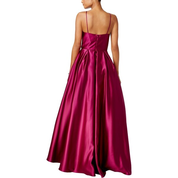 betsy and adam high low satin dress