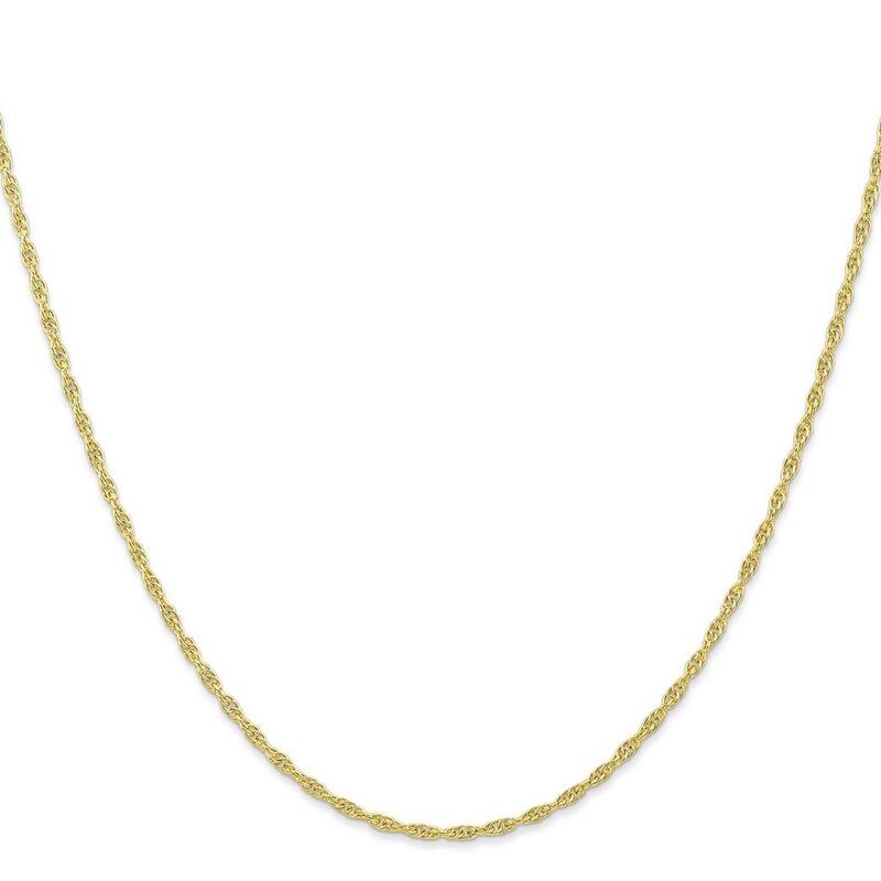 Curata 10k Yellow Gold 1.5mm Carded Cable Rope Chain Necklace (Spring-ring) Options: 16 18 20 24