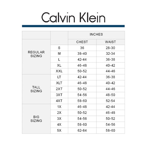 calvin klein men's belt size chart