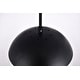 preview thumbnail 5 of 9, Elian 1-Light Plug in Pendant with Frosted White Shade - Black - 10" Diameter