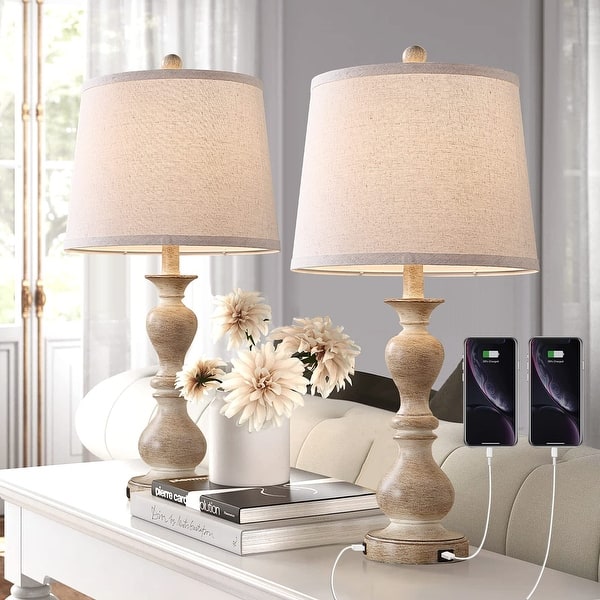 Table Lamps Living Room Farmhouse Rustic Table Lamps Set Of For