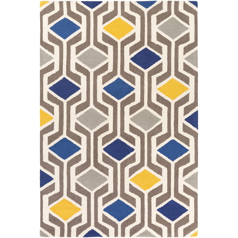 Pass Hand-Tufted Retro Geometric Wool Rug (7'6 x 9'6)