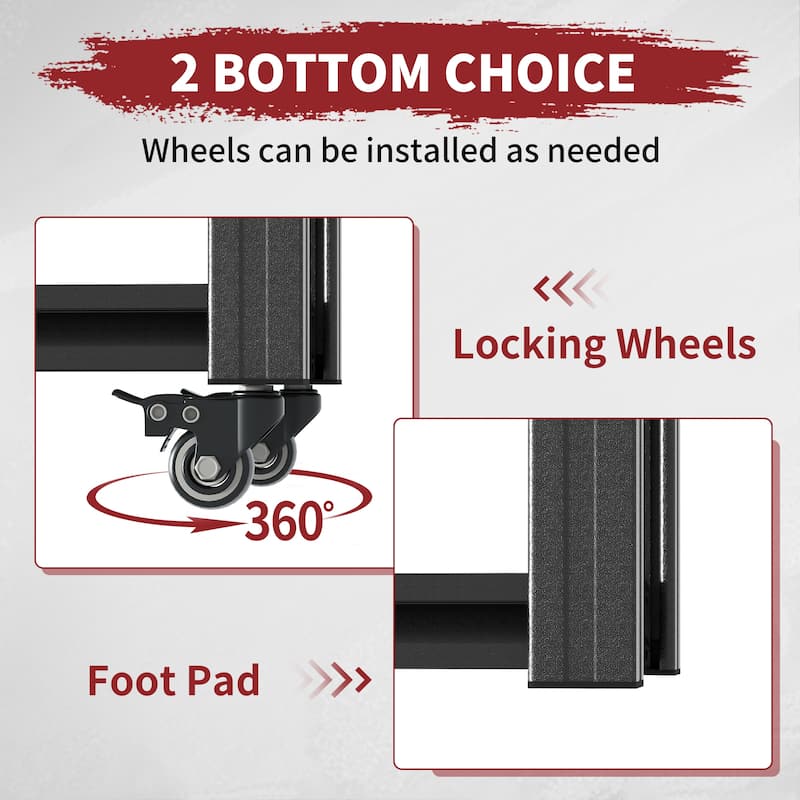 5 Tier Adjustable Shelving with Pegboard and Wheel