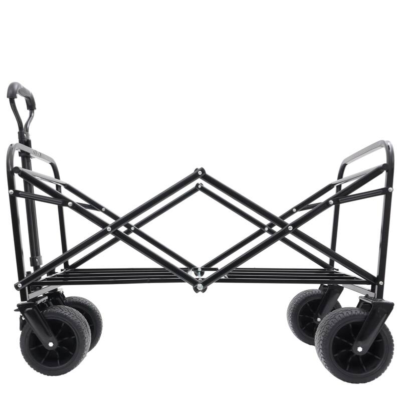 440lbs Collapsible Foldable Wagon Cart, Beach Wagon Utility Cart Utility Wagon Grocery Cart