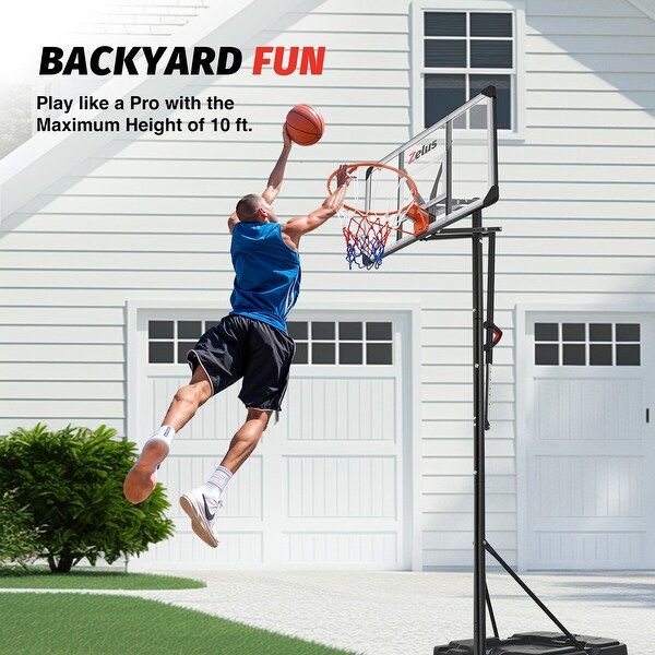 Zelus 5.5-10 ft. Adjustable Heights Portable Outdoor Basketball