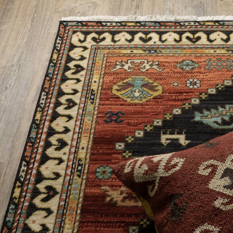 HomeRoots Oriental Traditional Rectangle Area Rug