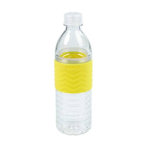 Copco Hydra Reusable Tritan Water Bottle with Spill Resistant Lid and Non-Slip Sleeve, 16.9 Ounce, Yellow