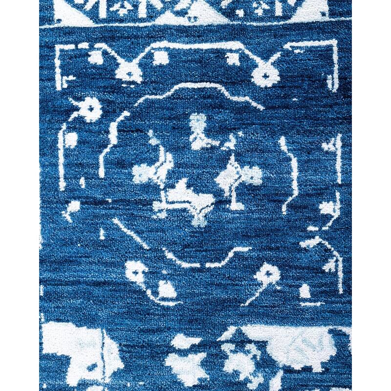Ikat One-of-a-Kind Hand-Knotted Area Rug, Blue - 8' 2" x 9' 10"