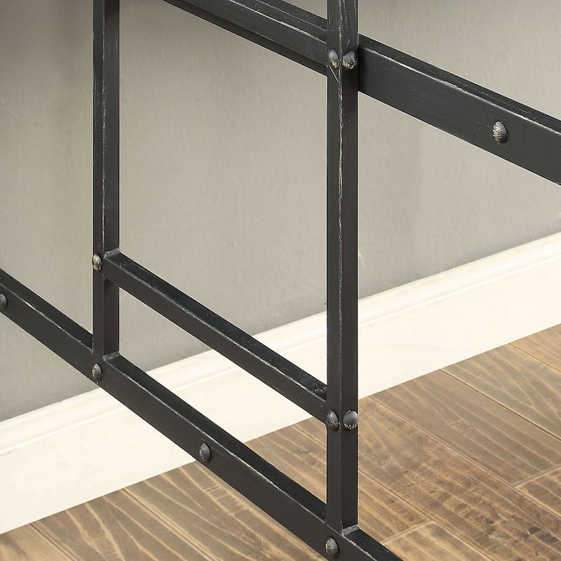 Jown Industrial Black Twin Metal Loft Bed with Workstation by Furniture of America