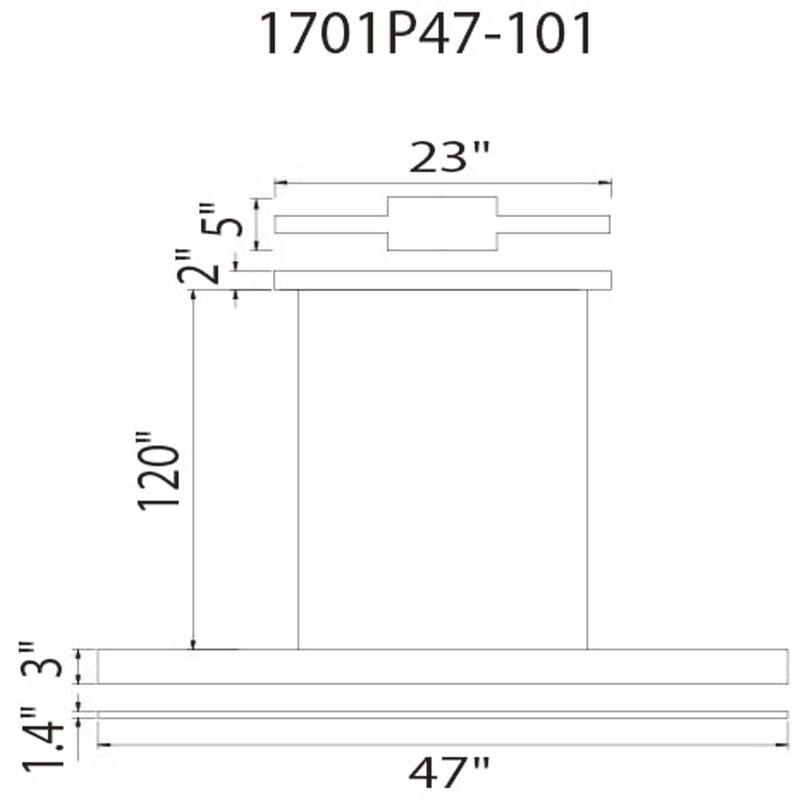 Pienza 7 in LED Integrated Black Chandelier