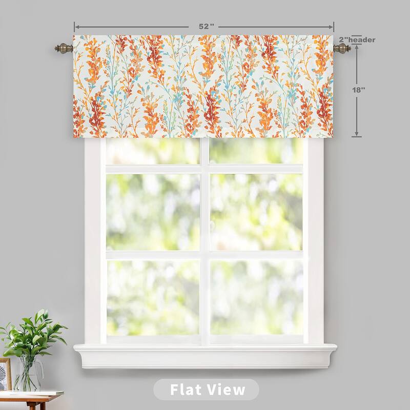 DriftAway Heather ValanceThermal Insulated Farmhouse Rod Pocket Window Valances