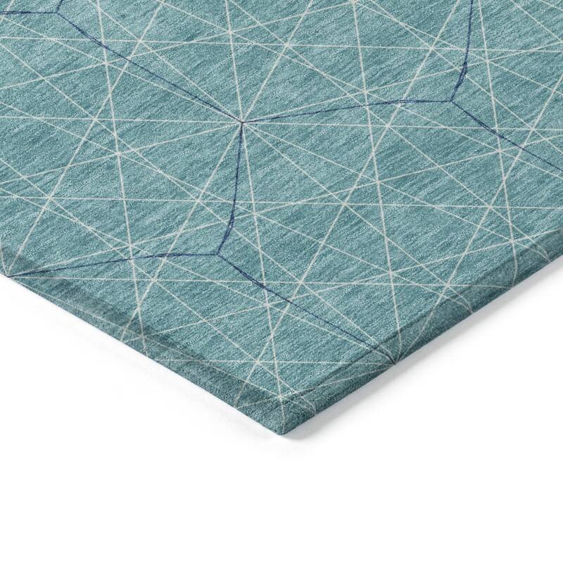 HomeRoots Geometric Transitional Rectangle Outdoor Rug