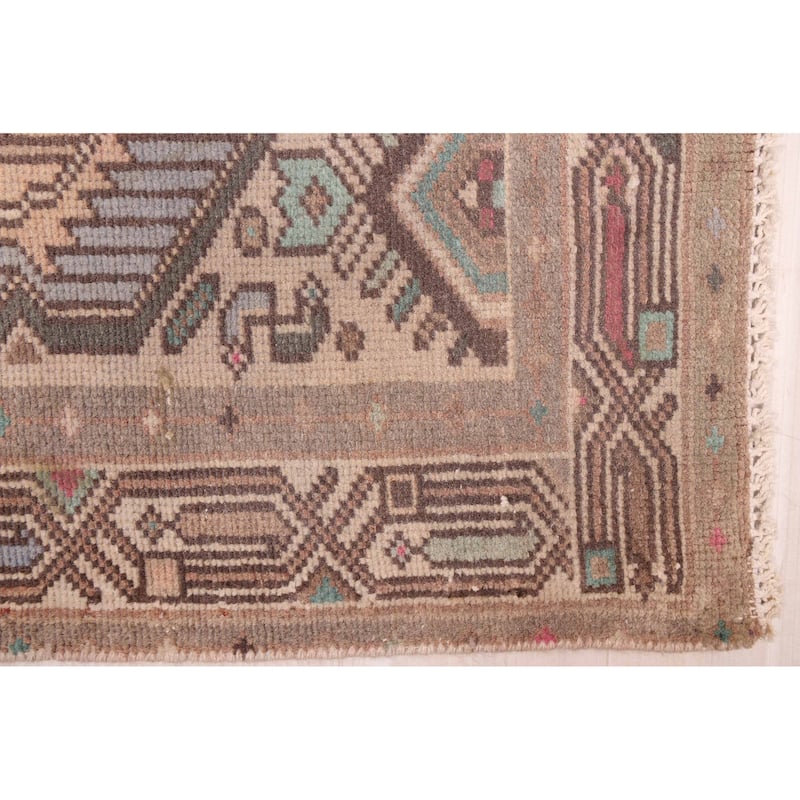 ECARPETGALLERY Hand-knotted Antalya Vintage Beige Wool Rug - 2'6 x 4'0