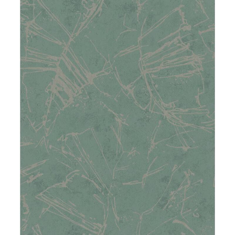 Galerie Wallcoverings Terra Collection Graphic Stone Glitter Finish Clay on Non-woven Wallpapr Roll - 33-feet long x 21-inches wide - Green