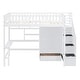 preview thumbnail 4 of 16, Twin Size Loft Bed with Bookshelf, Drawers, Desk, and Wardrobe - Playhouse Inspired Design for Bedroom, White