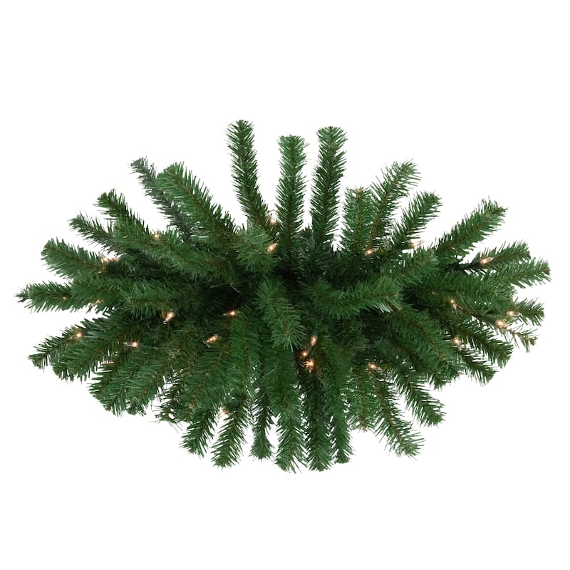 Pre-Lit Dorchester Pine Artificial Christmas Swag - 28" - Clear Lights