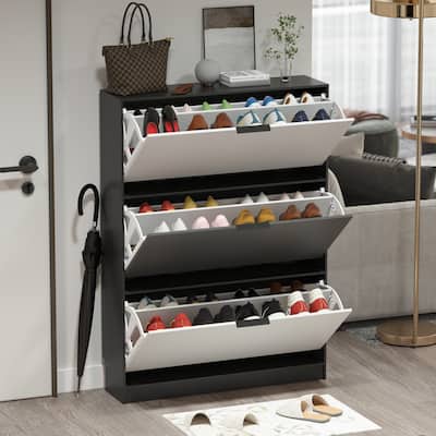 Modern Convenient Shoe Organizer Wood Modern Shoe Storage Cabinet